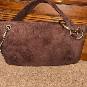 Y2K Wilsons Leather Maxima Dark Brown Suede Clutch Wallet Purse